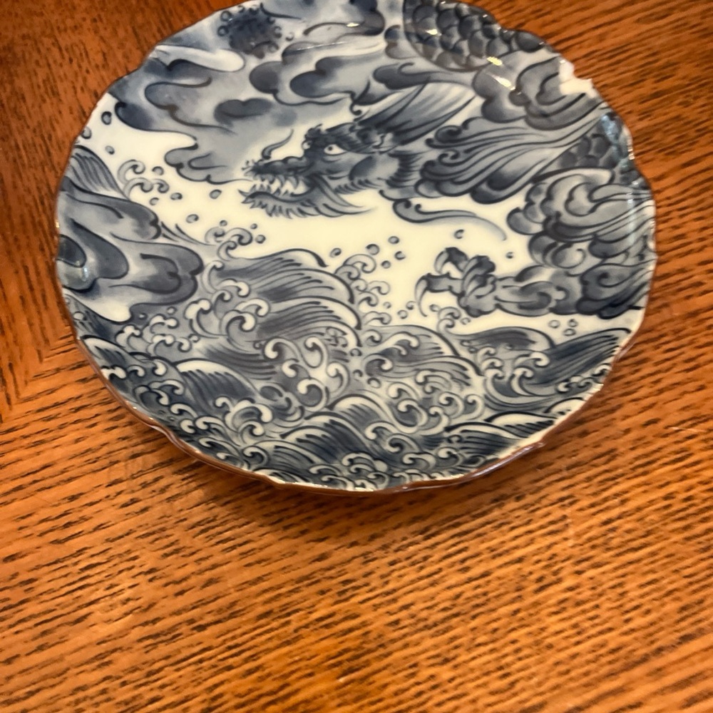 Vintage Fitz & Floyd Sea Dragon Ryujin Kakiemon Style Dish